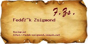 Fedák Zsigmond névjegykártya